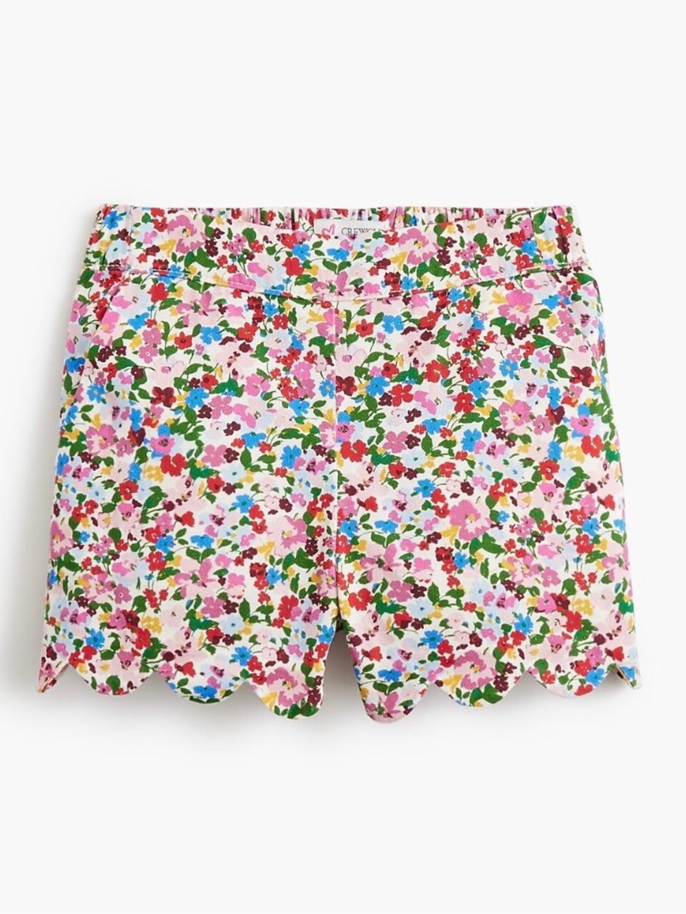 Crewcuts Girls' scallop-hem floral garden short